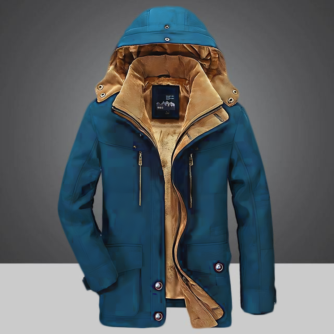 Langer Herren Wintermantel Krokodil Design
