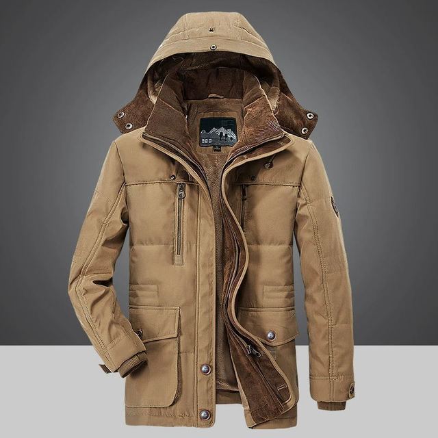 Langer Herren Wintermantel Krokodil Design