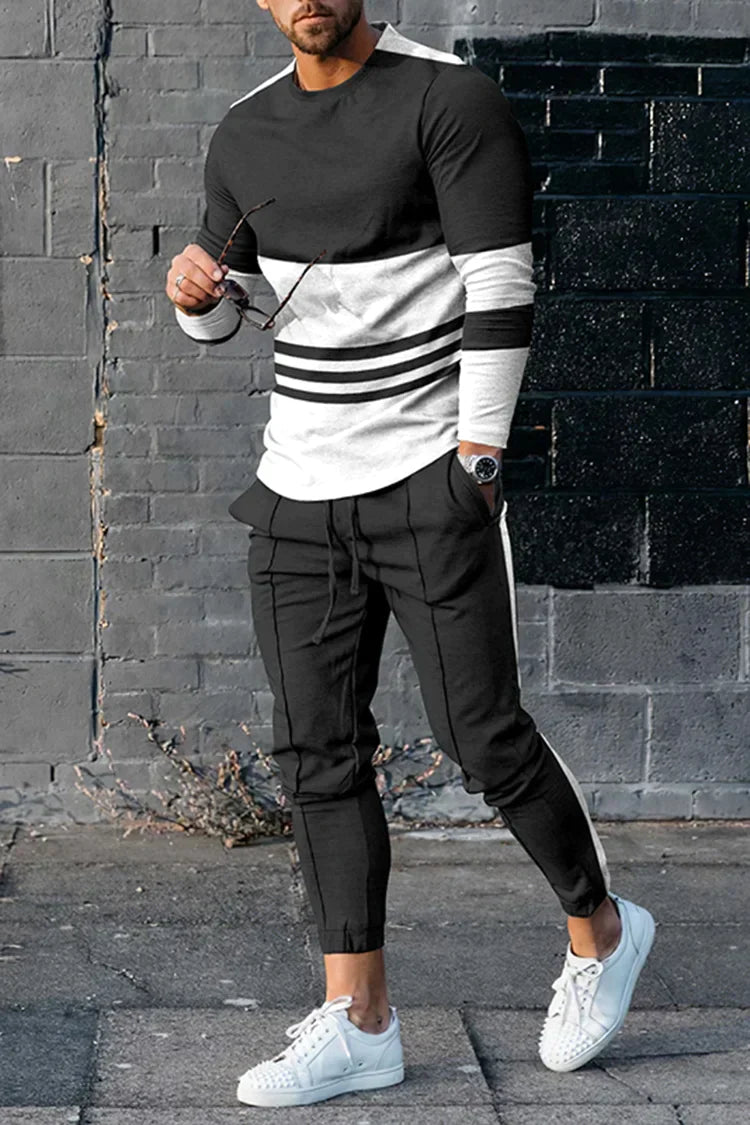 Italienisches Herren Tracksuit Set Sportlich Modern - IdealeKleiden