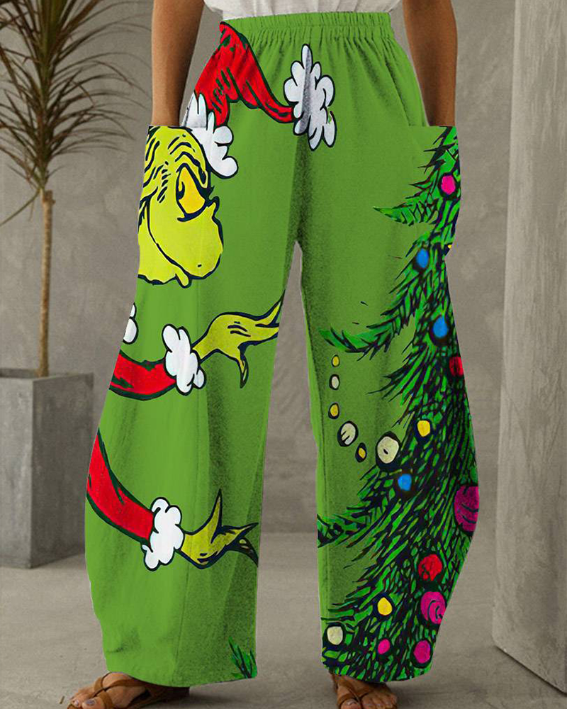Christmas Trousers Leisure Trousers With Festive Print