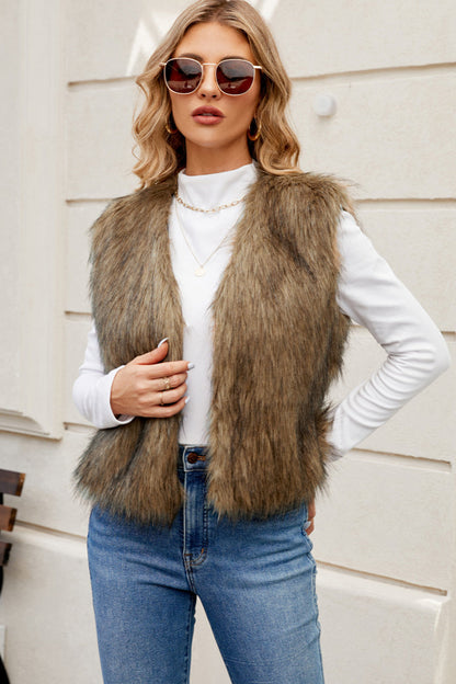 Elegant Faux Fur Vest Soft and Timeless