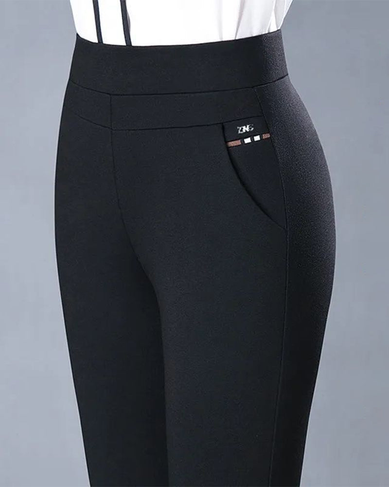 Damenhose Hochwertig Hohe Taille Mit Taschen