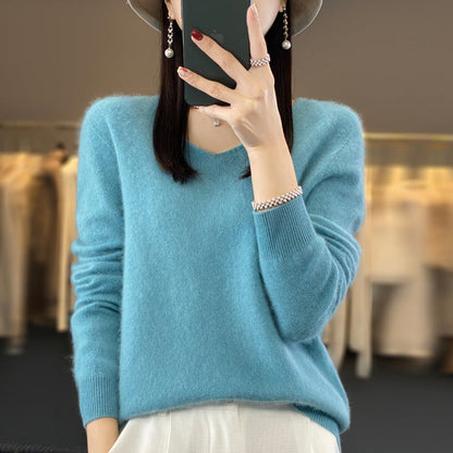 Comfortable Women's V-Neck Warm Winter Sweater