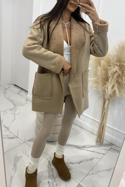 Kurze Sherpa-Jacke Damen Modern