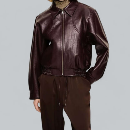 Unisex Leather Jacket Retro Style