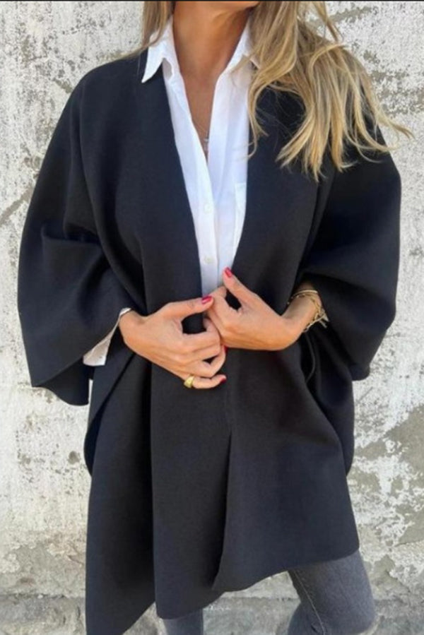 Stylish Women's Jacket V-Neck Cape Design