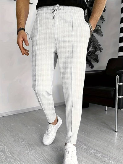 Men's Joggers Waffle Pattern Elastic Comfortable