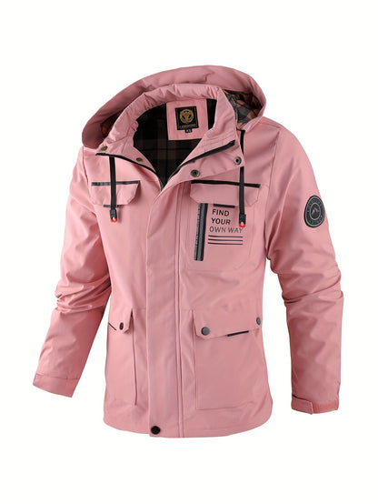 Men's practical outdoor hooded jacket
