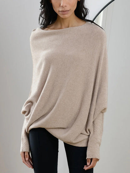 Weiches Oversized Kleid | Großzügiger Strickpullover mit V-Ausschnitt