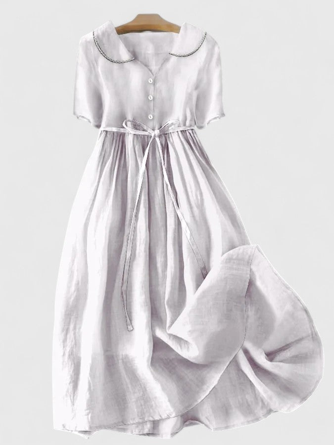 Damen Midikleid Sommer Kurzarm Elegant - IdealeKleiden