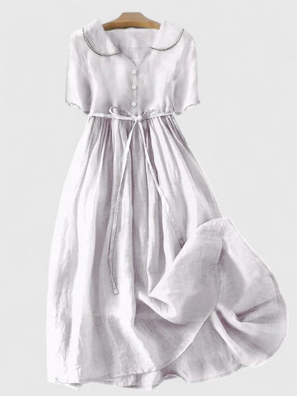 Damen Midikleid Sommer Kurzarm Elegant - IdealeKleiden