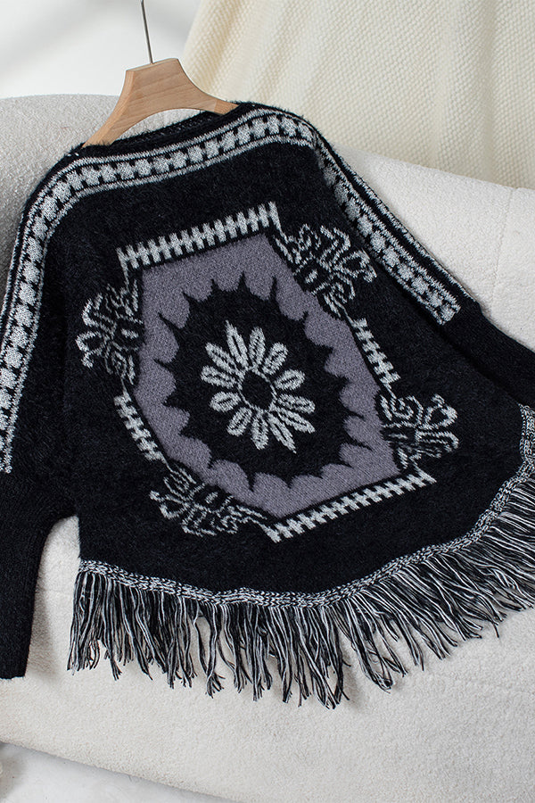 Women's Cozy Tassel Hem Knitted Jumper
