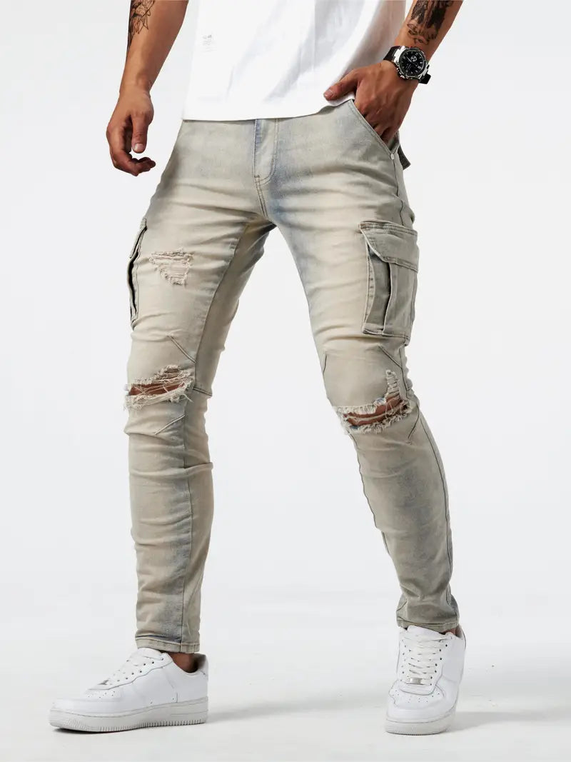 Casual Men's Street Style Cargo Jeans