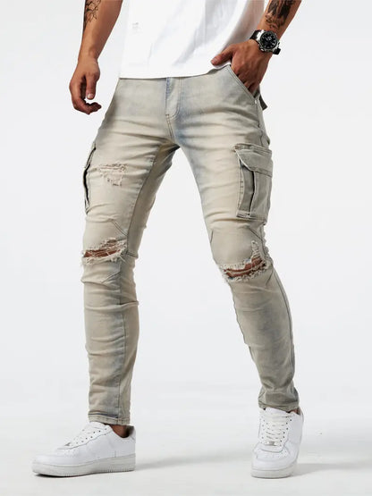 Casual Men's Street Style Cargo Jeans
