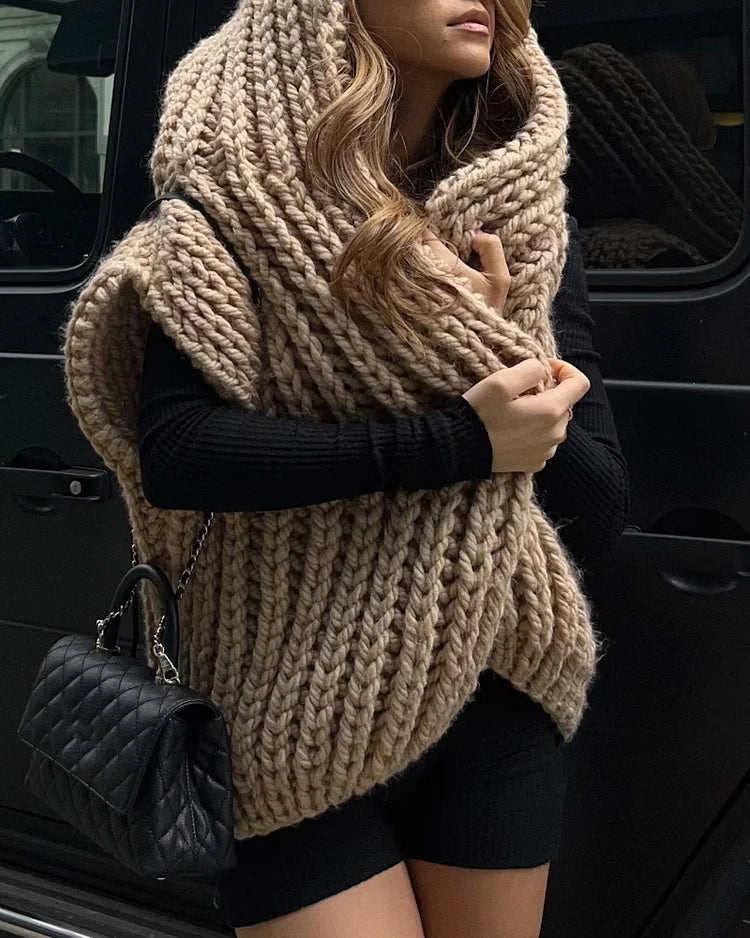 Oversized Knit Hoodie