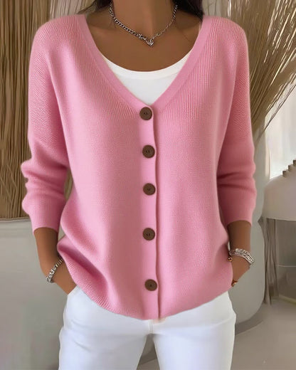 Elegant Dress Women Solid Color Buttons