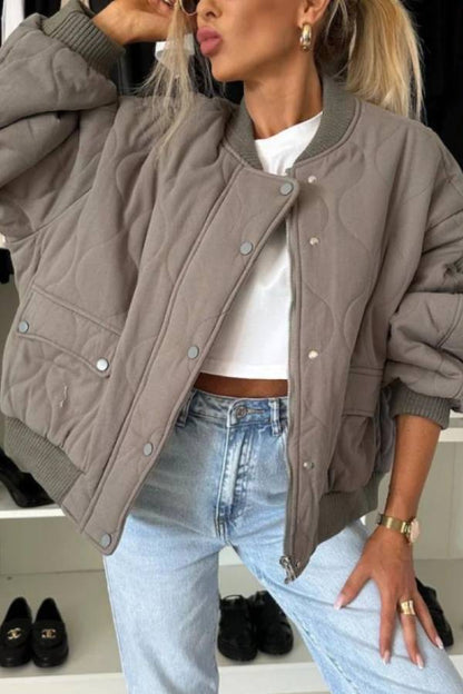 Stylische Herrenjacke Langarm Kragen Schnellverschluss