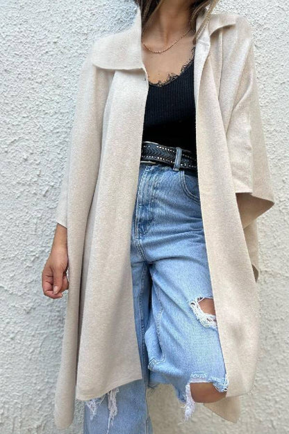 Casual Cardigan Jacket with Button and Hood