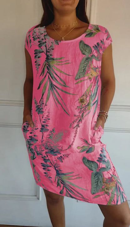 Women's Floral Round Neck Dress