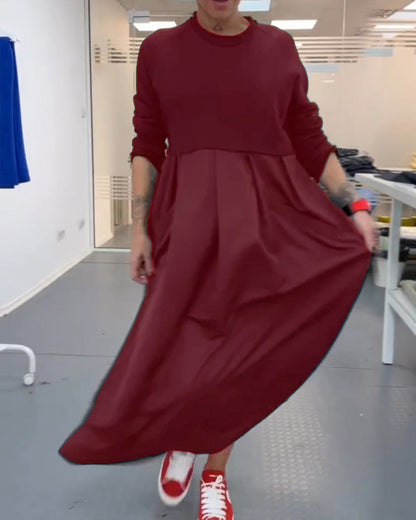 Colorful Leisure Dress Plain Fashion