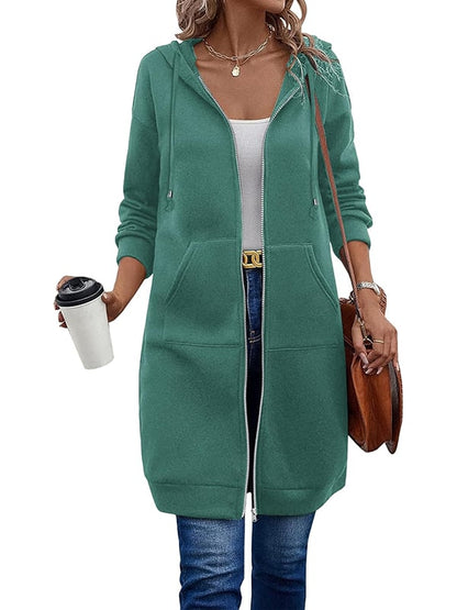 Women's Long Sleeve Hooded Zipper Jacket