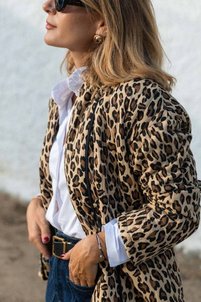 Stylische Leopardenjacke Damen - IdealeKleiden