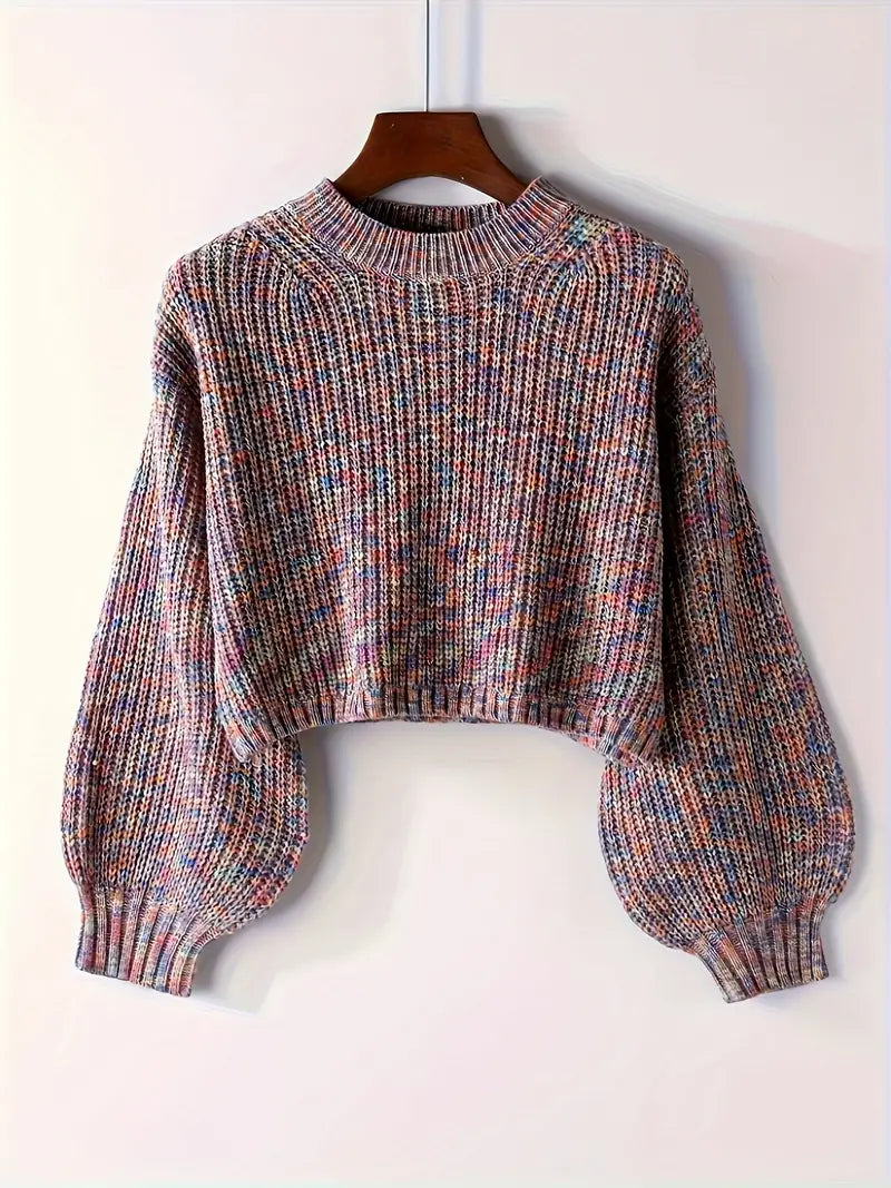 Women's Ribbed Knit Short Winter Sweater