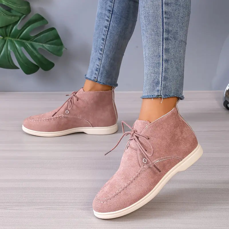 Stylische Kurzstiefel Mit Schnürung - IdealeKleiden