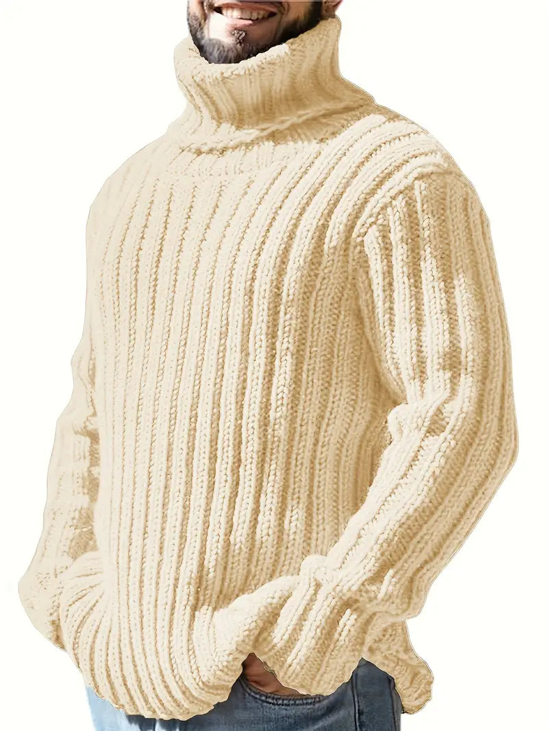Men's Solid Color Turtleneck Sweater Fashion