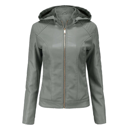 Practical Women's Jacket with Detachable Hood
