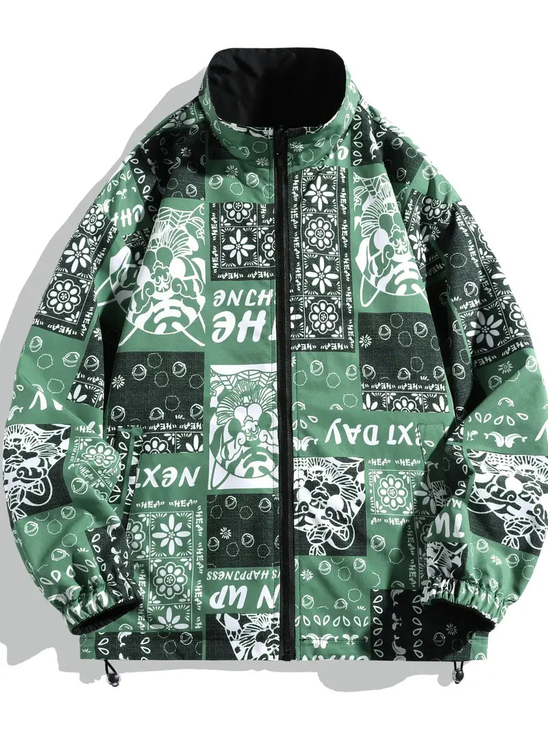 Herren Wendejacke Modern Grafik Design - IdealeKleiden