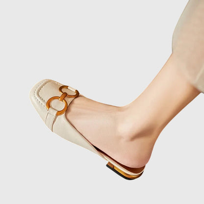 Damen Slip-On Sandalen Schnalle Modern - IdealeKleiden