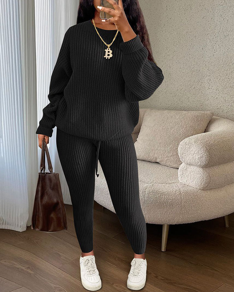 Elegant Two-Piece Outfit Round Neck