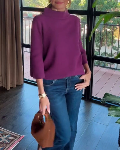 Elegant Women's Clothing | High-Neck Elegant Three-Quarter Sleeve