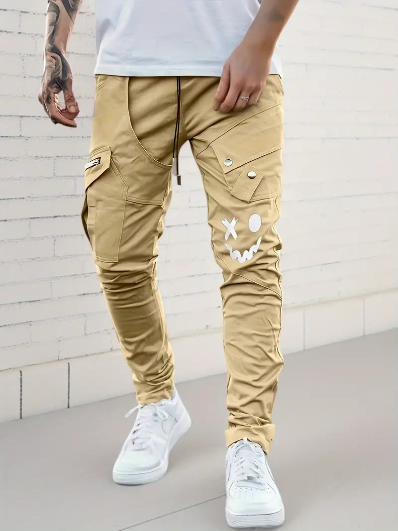 Casual Cargo Pants Zipper Pockets Leisure Style