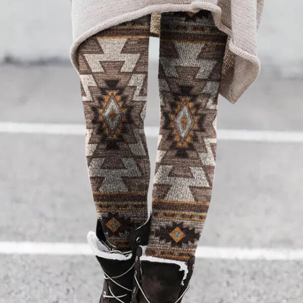 Elegant Leggings Close-fitting Soft Breathable Geometric