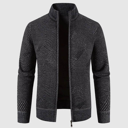 Stylish Men's Cardigan Jacket Geometric Pattern