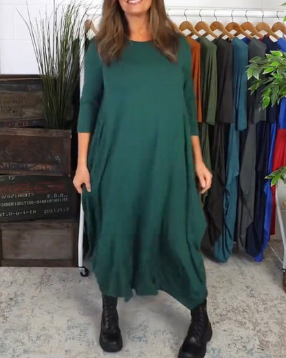 Elegant Solid Summer Dress