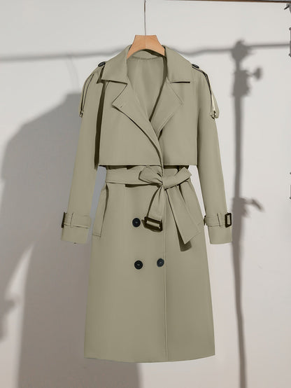 Stylish Women's Coat Belt Design Plus Size Casual