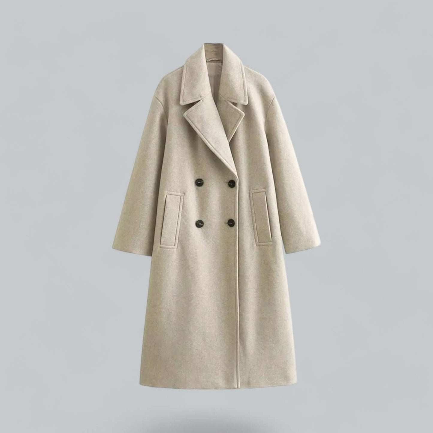 Women's Oversized Coat Button Closure Modern