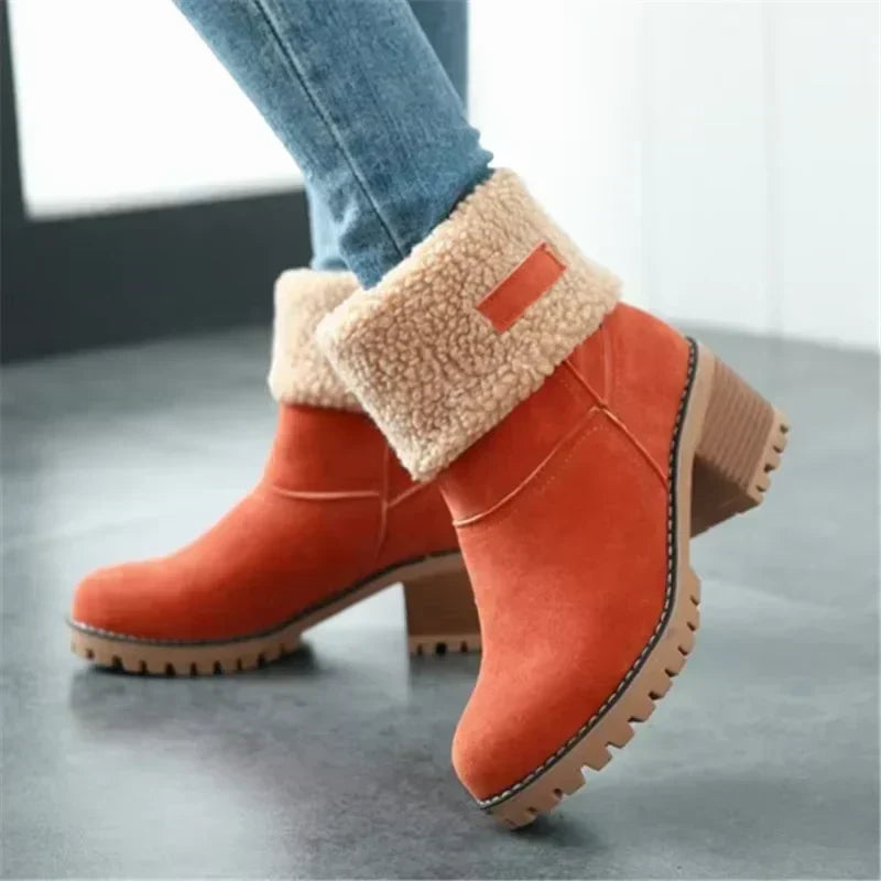 Elegant Snow Boots Leather Warm & Comfortable