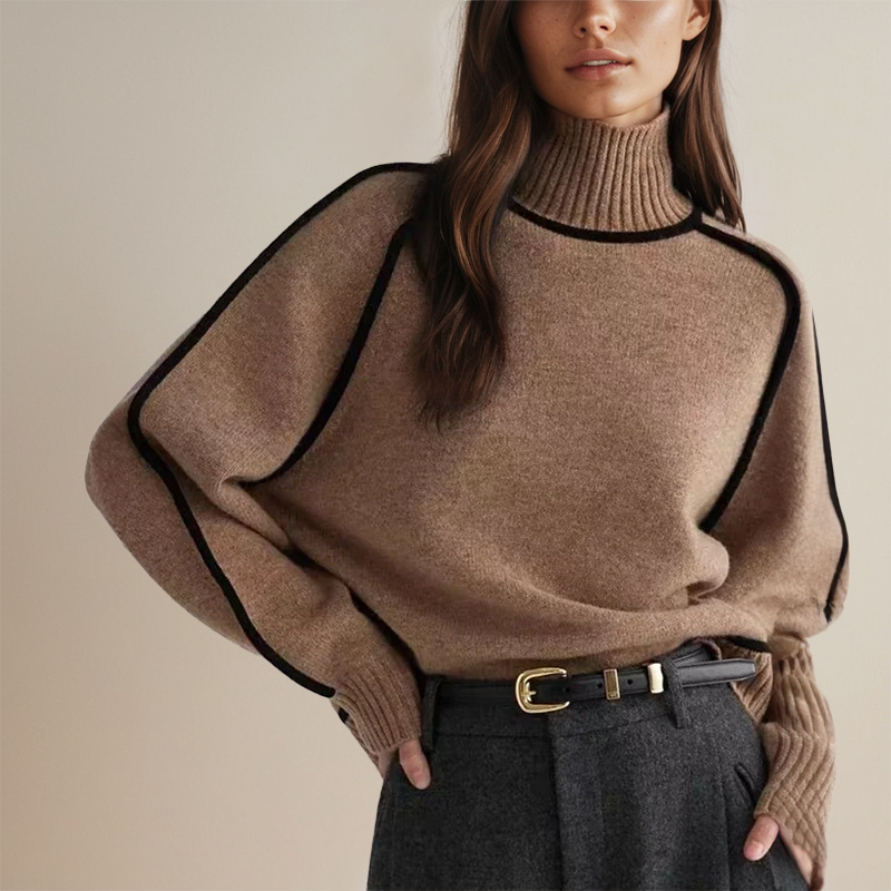 Eleganter Damen Pullover Weich Rollkragen - IdealeKleiden