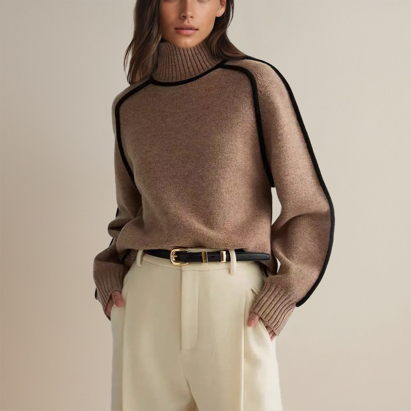 Bequemer Rollkragenpullover Casual Style - IdealeKleiden