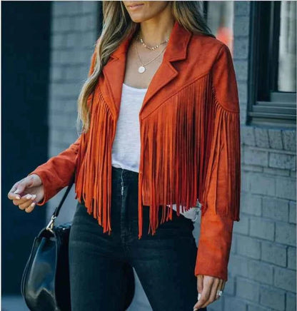 Women's Leather Jacket Western Style Elegant