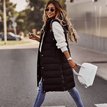 Women's Quilted Jacket Down Long Scarf Warm