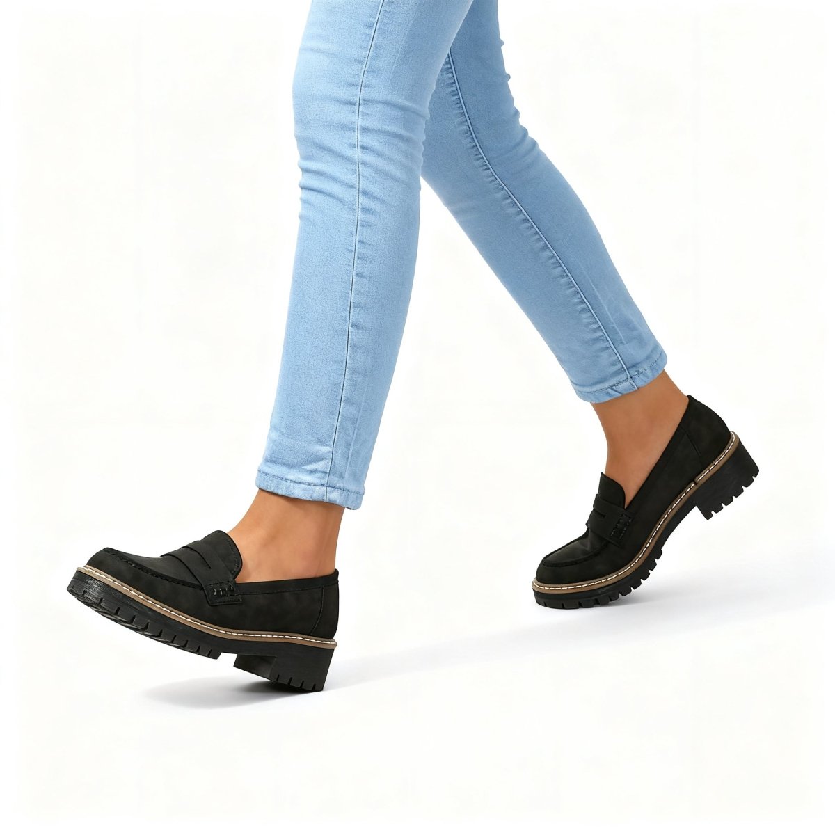 Damen Loafer Bequem Großzügig - IdealeKleiden