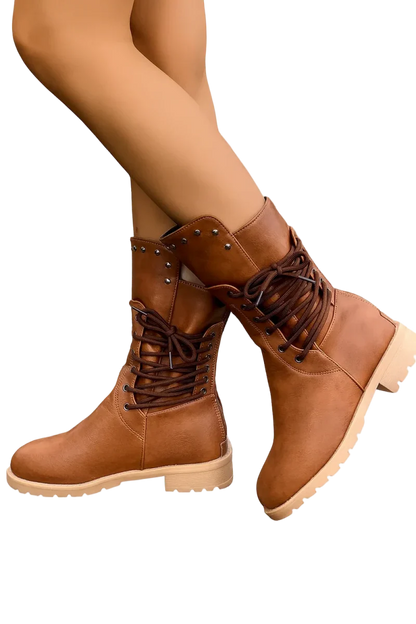 Damen Stiefel Höhe Schnürung - IdealeKleiden