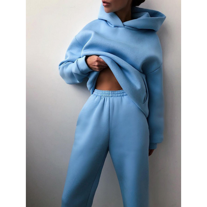 Fashionable Women's Streetwear Set Hoodie Jogger Pants