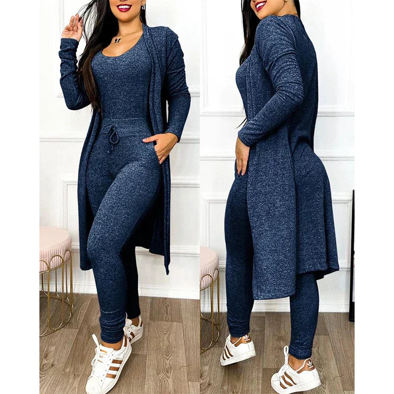 Women's 3-Piece Lounge Set with Jacket Comfort