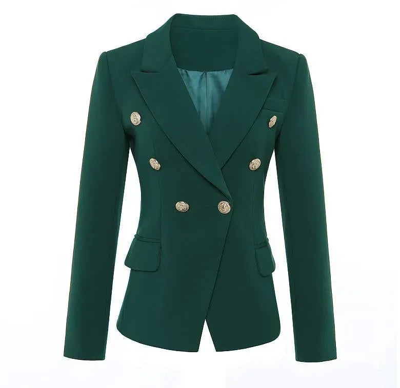 Dark Green Women's Blazer Elegant Casual